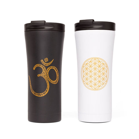Steel thermos mug