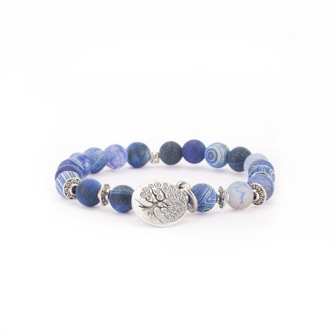 Mala bracelet - Blue agate