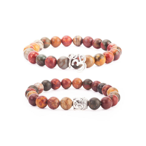 Mala bracelets - Red-brown Jasper (Picasso Stone)