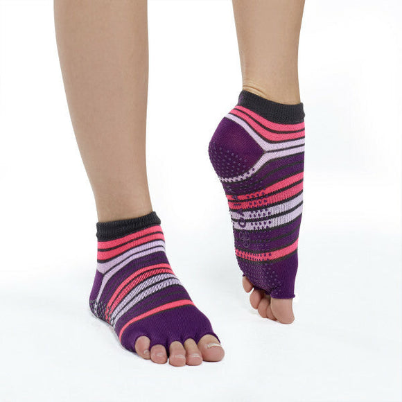 Yoga socks - Gaiam - Halftoe toe socks, striped