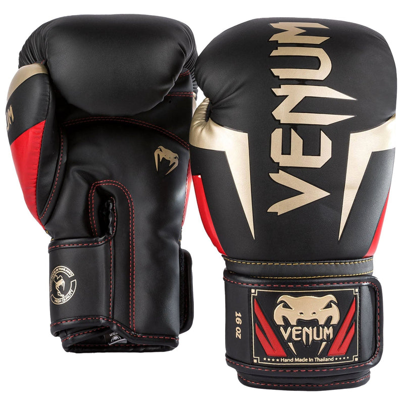 Boxing Gloves - Venum - 'Elite' - Black/Gold/Red