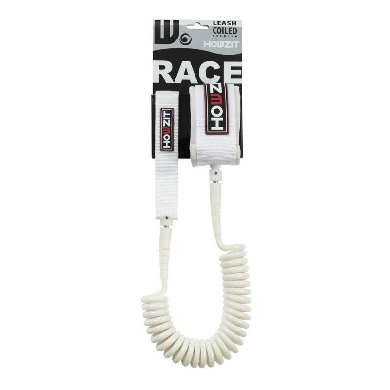 HowZit Leash Coil 9' Race running leash MOON WHITE