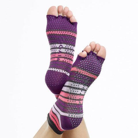 Joogasukat - Gaiam - Halftoe varvassukat, raidallinen