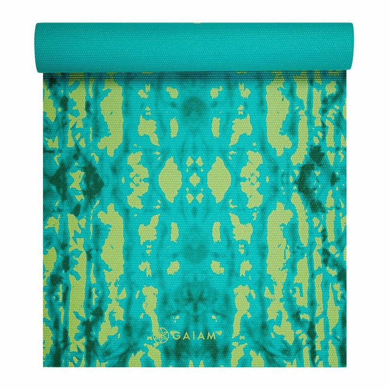 Reversible yoga mat - Gaiam - Turquoise Lotus, 6 mm