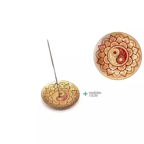 Wooden incense holder - Green Tree - Yin &amp; Yang