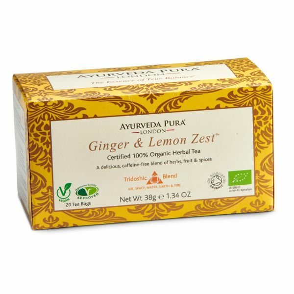 Ayurvedic tea, ginger and lemon