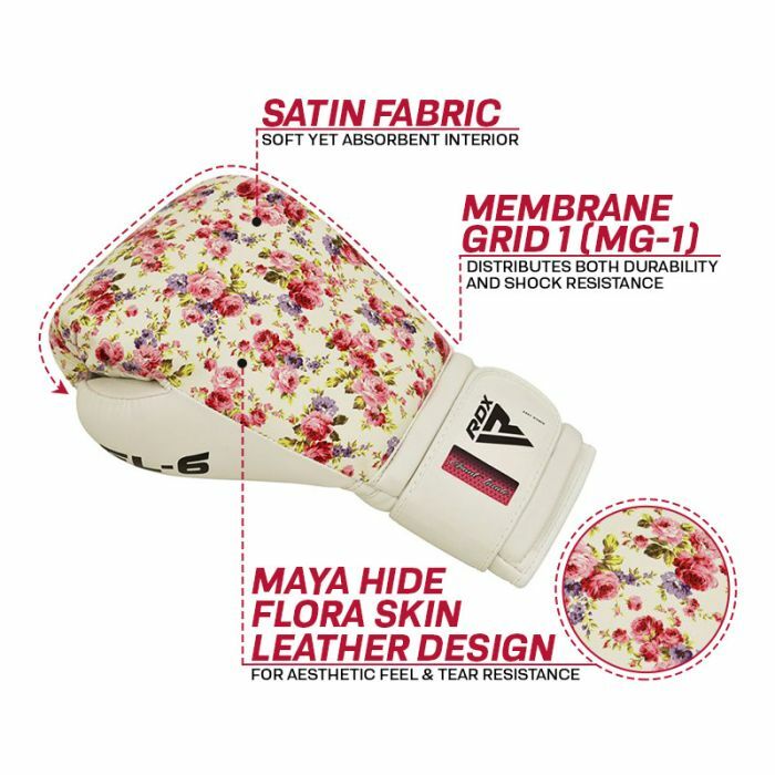 Boxing gloves - RDX - FL5 floral, white