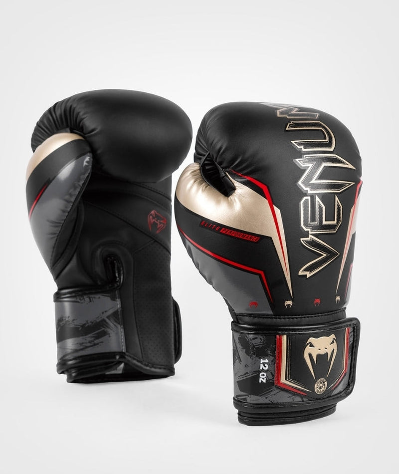 Boxing Gloves - Venum - 'Elite Evo' - Black/Gold/Red