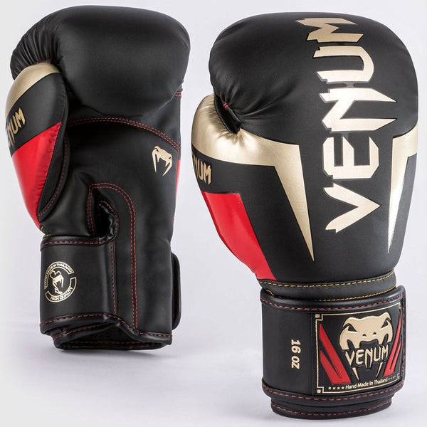 Boxing Gloves - Venum - 'Elite' - Black/Gold/Red