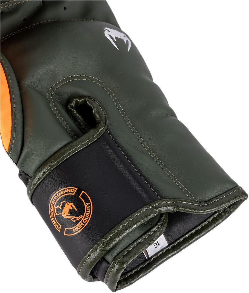 Boxing Gloves - Venum - 'Elite' - Black/Silver/Khaki