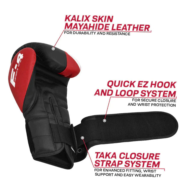 Boxing Gloves - RDX - 'REX F4' - Red/Black