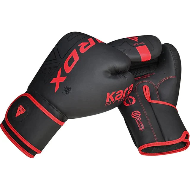 Boxing Gloves - RDX - 'F6 KARA' - Black/Red