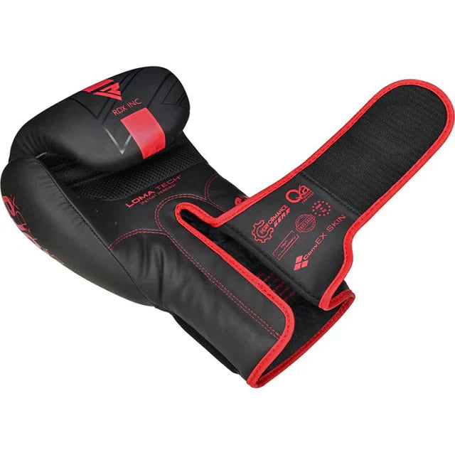 Boxing Gloves - RDX - 'F6 KARA' - Black/Red