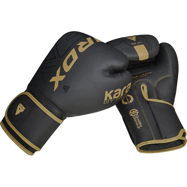 Boxing Gloves - RDX - 'F6 KARA' - Black/Gold