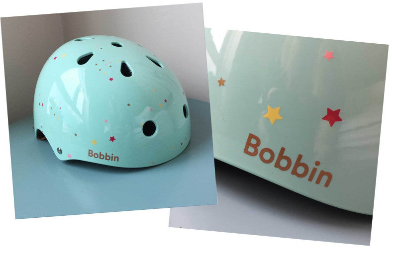 Children's bike helmet - Bobbin - Starling with spot pattern M/L