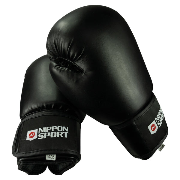 Boxing Gloves - Nippon Sport - 'Club' - Black